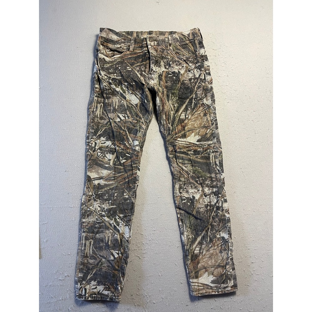 Levi 502 Regular Taper Corduroy Reed Camo Brown W33 L34 Mens